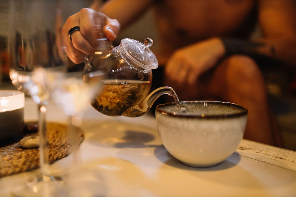 Herbal tea served at the retreat